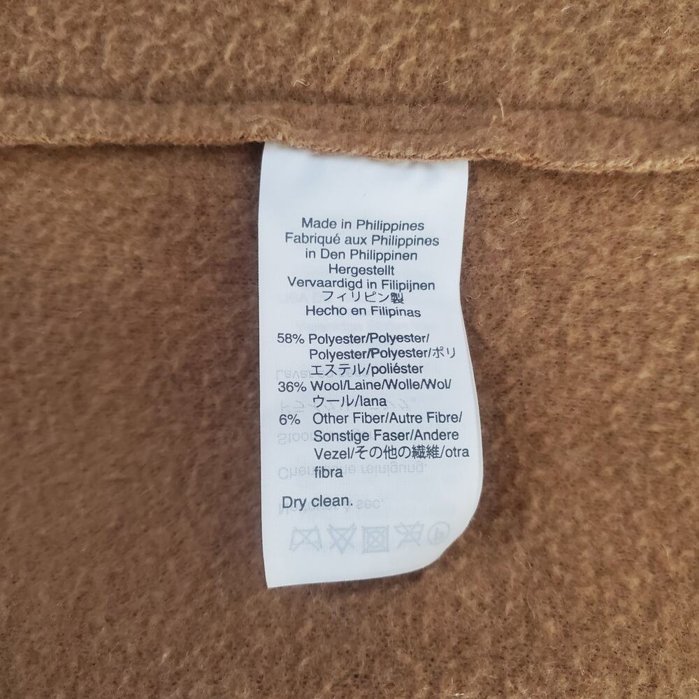 J Crew Topcoat Italian Boiled Wool Coat Jacket AB477 Camel Tan Size 14 - Picture 8 of 9